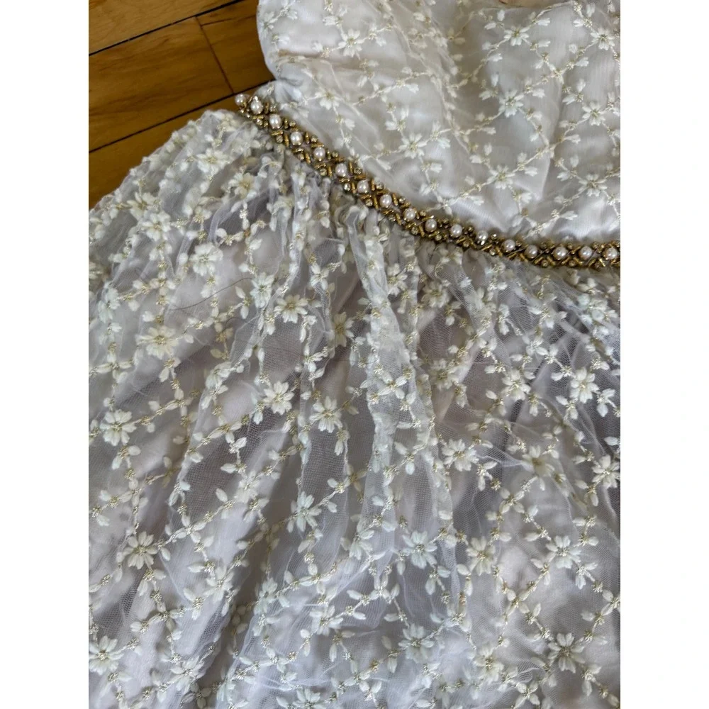 Couture Princess sleeveless floral embroidered elegant‎ regal youth dress